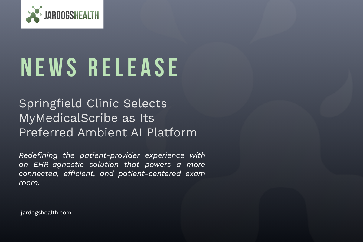 Springfield Clinic Selects MyMedicalScribe as Its Ambient AI Platform of Choice